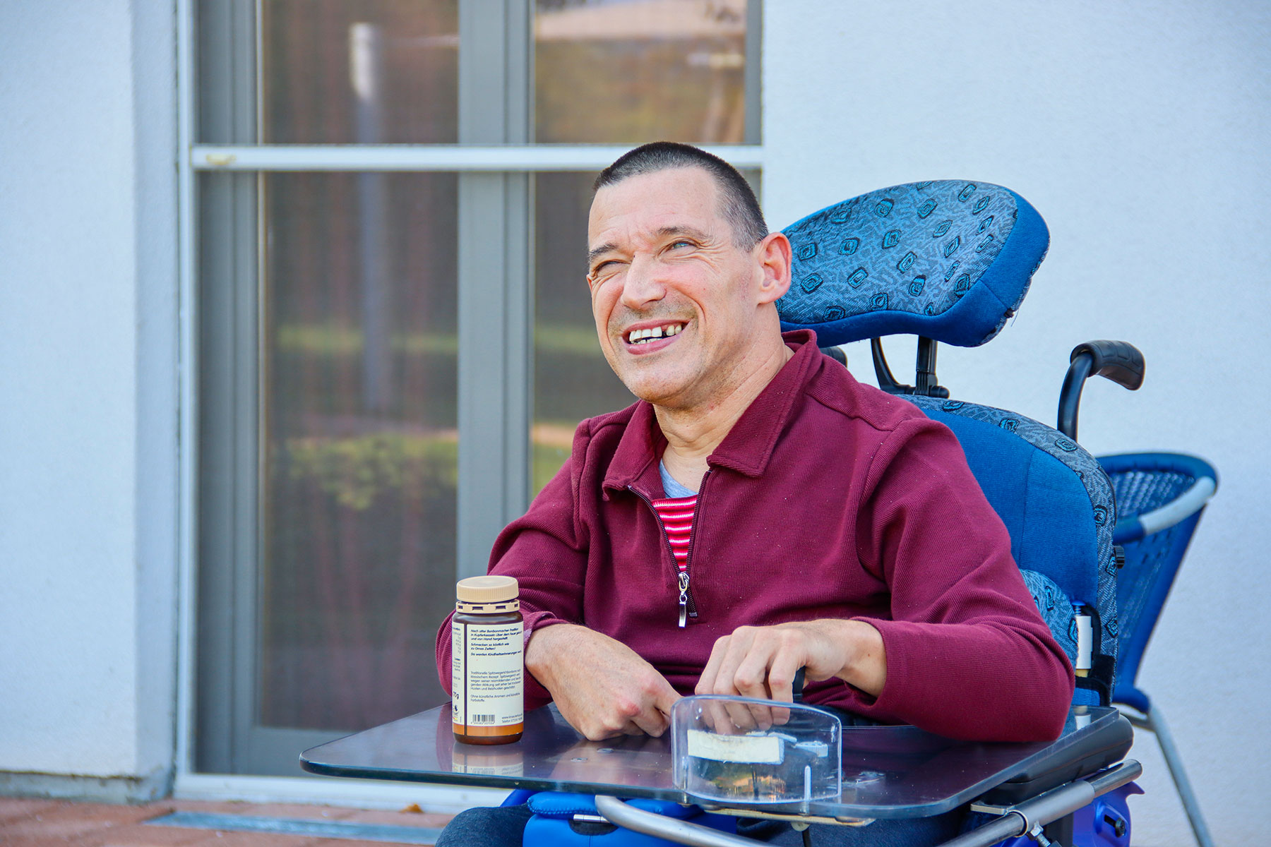 Glücklicher Bewohner